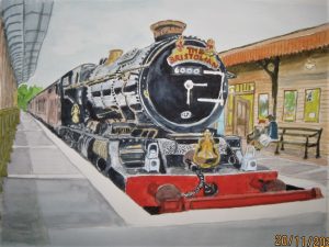 painting of an engine