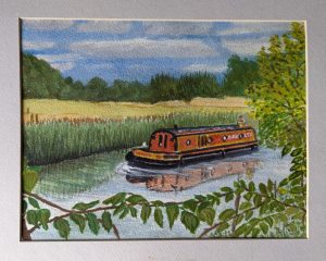 painting of canal boat